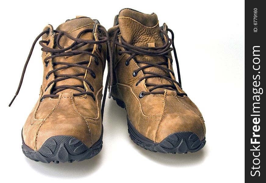 Mountain climbing hiking lace up boots rubber sole. Mountain climbing hiking lace up boots rubber sole