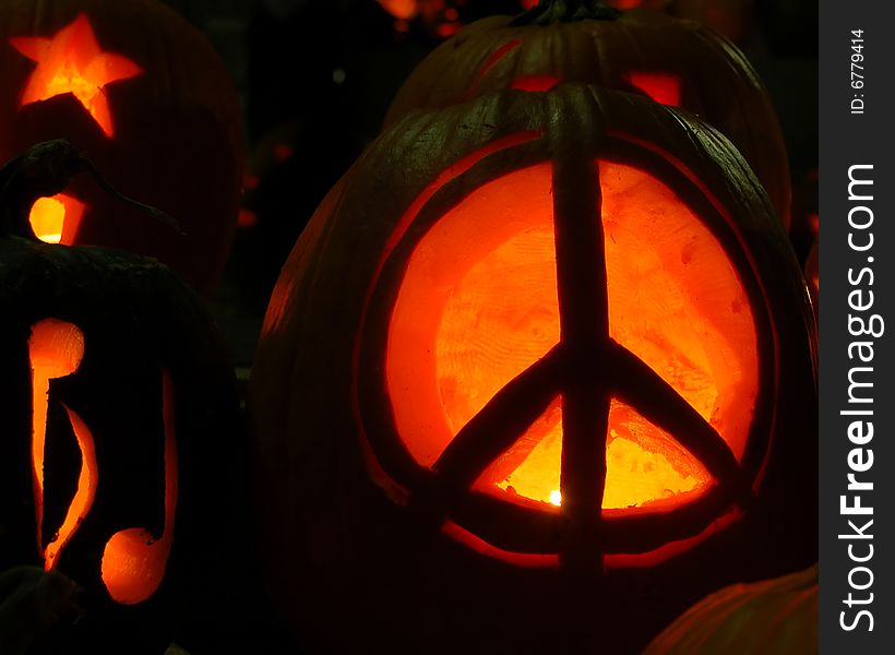 Carved Lighted Pumpkins
