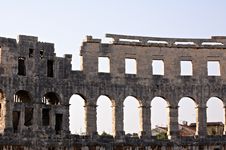 Pula Amphitheater Stock Image Pula Amphitheater Stock Image