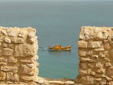 Boat From The Sagre S Bastions Royalty Free Stock Image