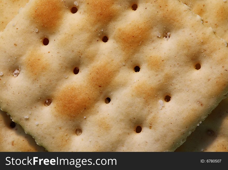 Close-up of low-sodium saltine cracker