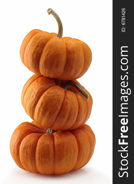 Pumpkin three orange halloween thanksgiving harvesr isolated. Pumpkin three orange halloween thanksgiving harvesr isolated