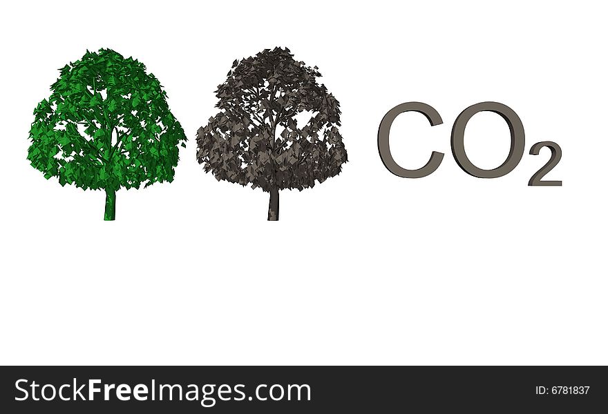 Abstract CO2 background isolated over white background