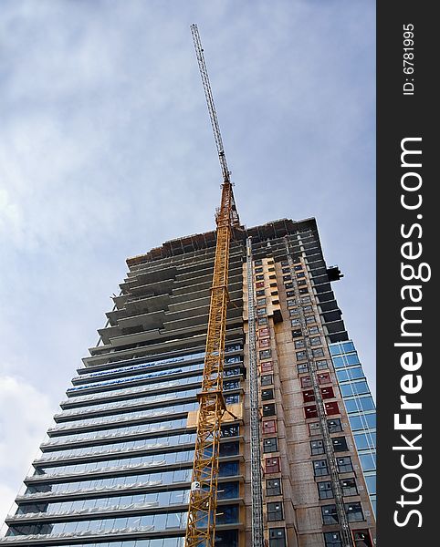 Highrise Building Construction And Crane
