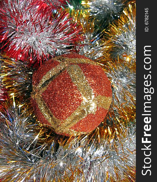 Christmas decoration - a ball and garlands
