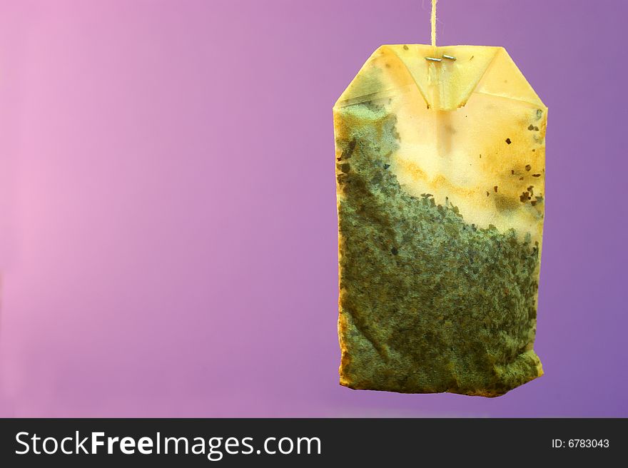 A tea bag in a simple background