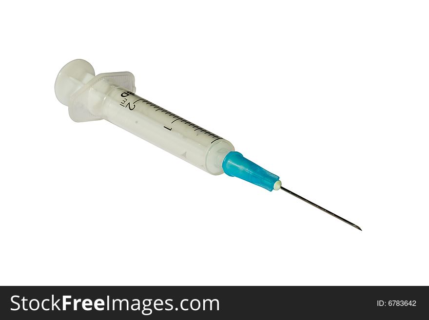 A syringe isolated isolated on white