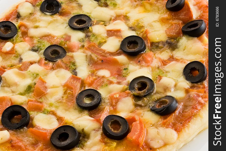 Delicious hot pizza close-up