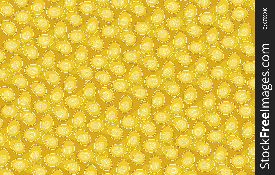 Abstract vector egg pattern in yellow tone. Abstract vector egg pattern in yellow tone