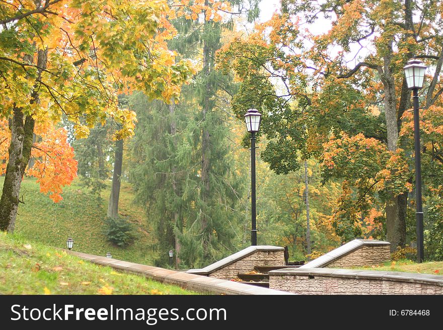 Background with beautiful autumn park. Background with beautiful autumn park