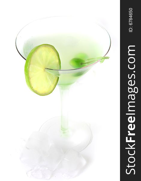 Fresh green cocktail isolated on white background. Fresh green cocktail isolated on white background