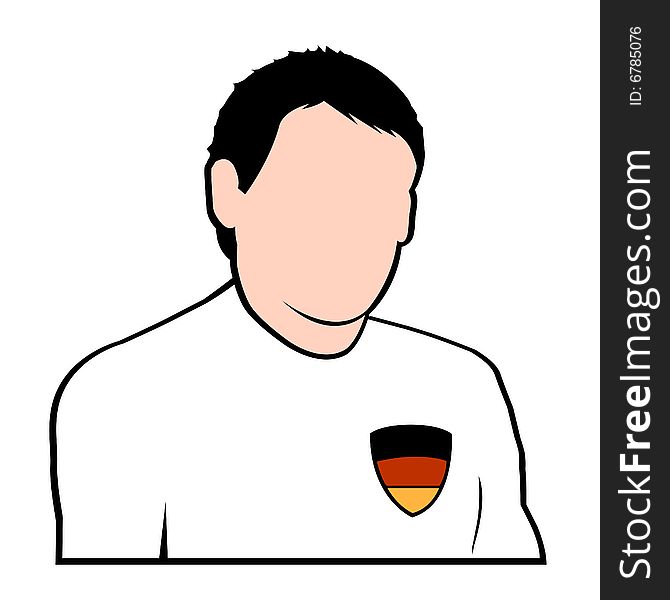 Simple illustration of german football or soccer player in national suit. Simple illustration of german football or soccer player in national suit