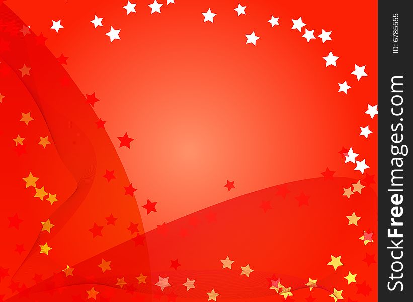 Red star background in two colors.