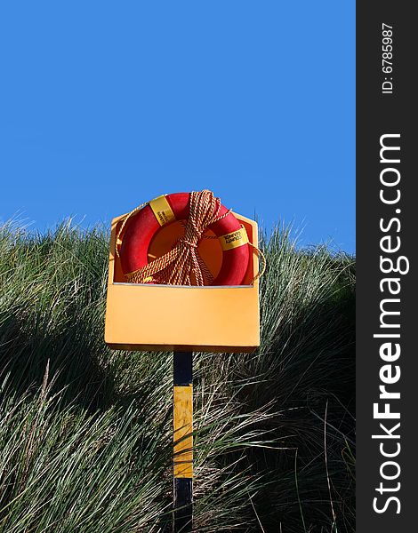 A lifebuoy on the coast of kerry Ireland. A lifebuoy on the coast of kerry Ireland