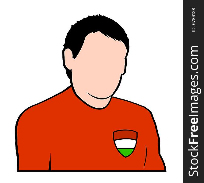 Simple illustration of hungarian football or soccer player in national suit. Simple illustration of hungarian football or soccer player in national suit