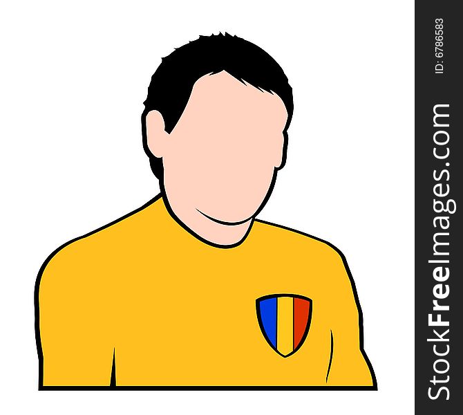 Simple illustration of romanian football or soccer player in national suit. Simple illustration of romanian football or soccer player in national suit