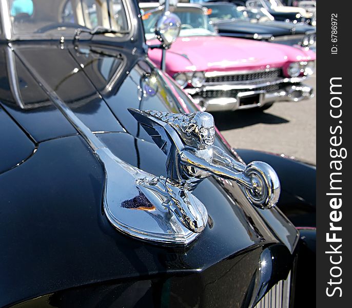 Close up shot of car  classic car detail. Close up shot of car  classic car detail