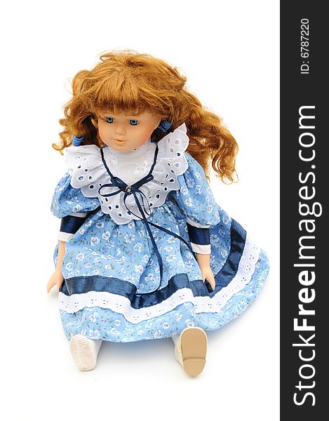 Shot of a vintage doll on white