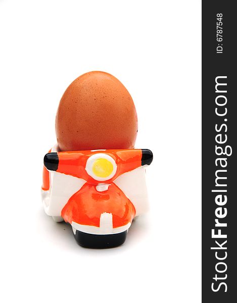 Shot of a novelty egg cup on white. Shot of a novelty egg cup on white