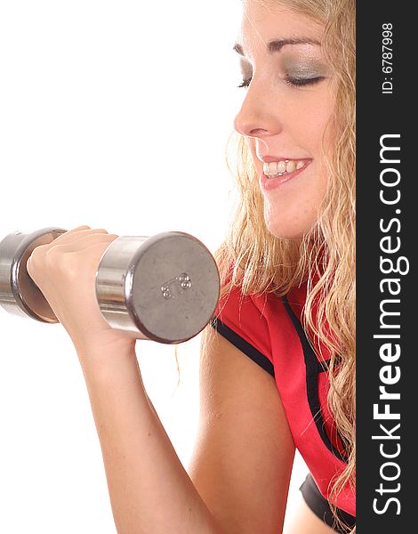 Shot of a woman working out vertical smile