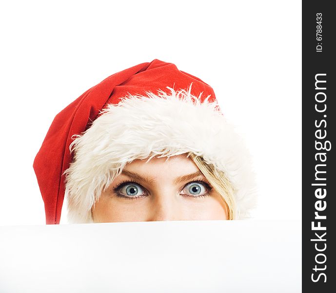 Girl In Santa Hat.