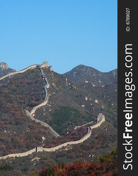 The Great Wall in china,taken  autumn in Beijing