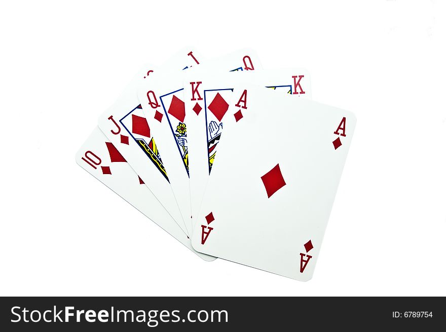 Playing cards isolated on white background. Playing cards isolated on white background