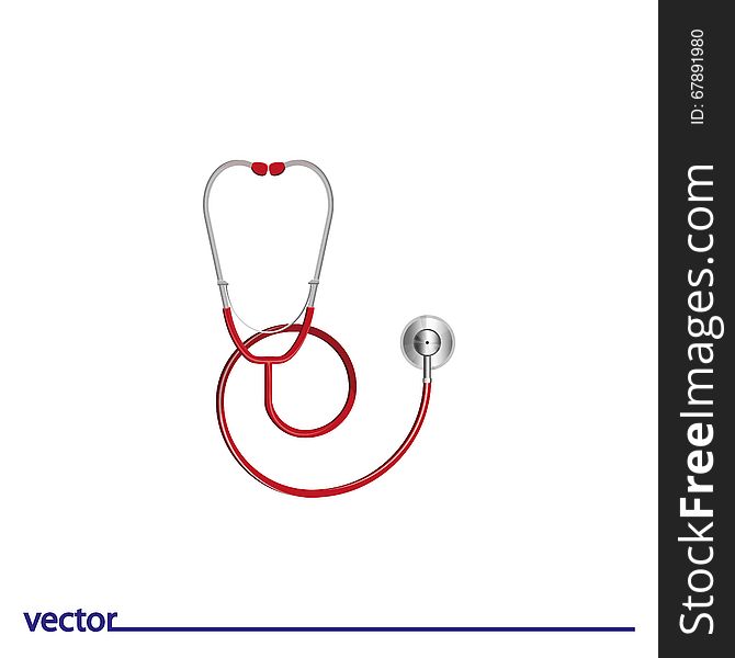 Flat Icon of stethoscope.