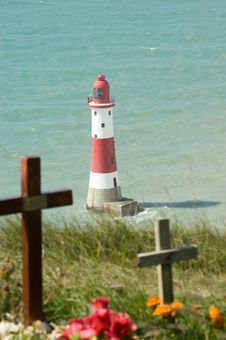 Beachy Head Between The Memorials Royalty Free Stock Image Beachy Head Between The Memorials Royalty Free Stock Image