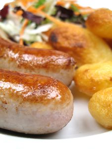 Sausages And Fried Potatoes Stock Photo Sausages And Fried Potatoes Stock Photo