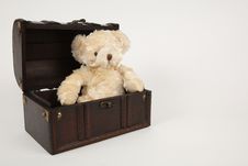 Box And Teddy Royalty Free Stock Photo