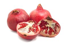 Pomegranate Isolated On White Stock Photos Pomegranate Isolated On White Stock Photos
