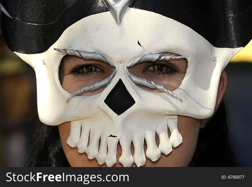 Death Mask Worn during Renaissance Festival Parade for the Dead. Death Mask Worn during Renaissance Festival Parade for the Dead