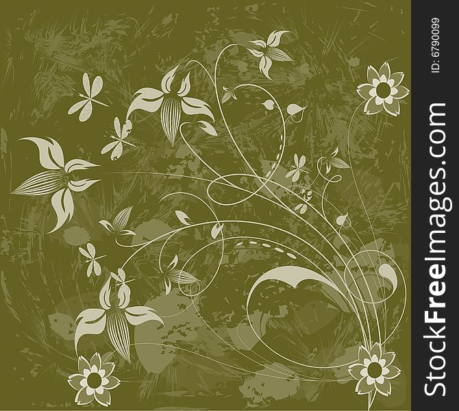 Floral background with a frame for a text. Please see some similar pictures from my portfolio. Additional format: EPS-8. Floral background with a frame for a text. Please see some similar pictures from my portfolio. Additional format: EPS-8