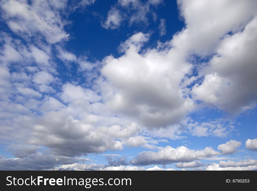 Cumulus clouds and blue sky