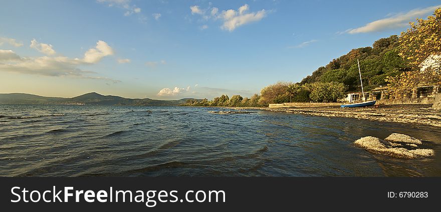 A great view of an house on a lake, perfect relaant view. A great view of an house on a lake, perfect relaant view