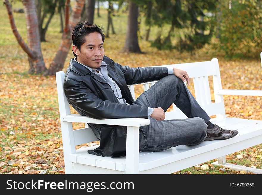 Man posing in the park. Man posing in the park