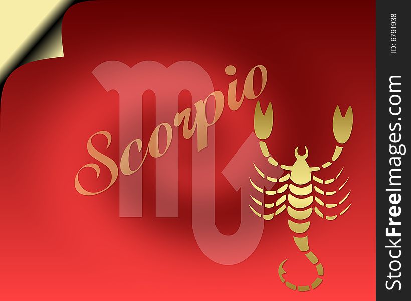 Scorpio zodiac card- zodiac theme. Scorpio zodiac card- zodiac theme