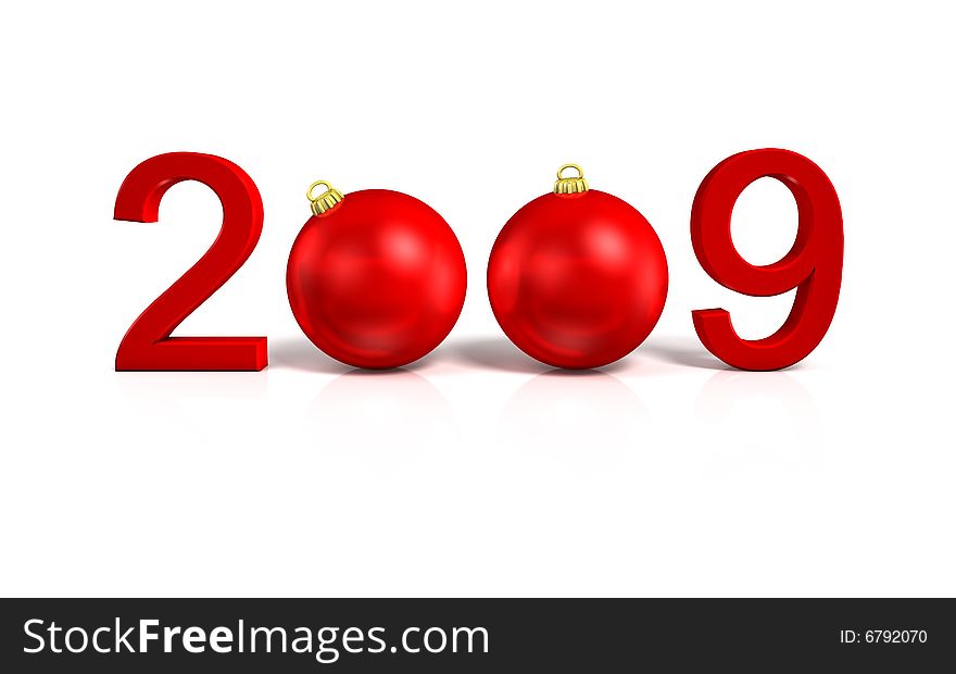 Happy new year on white background