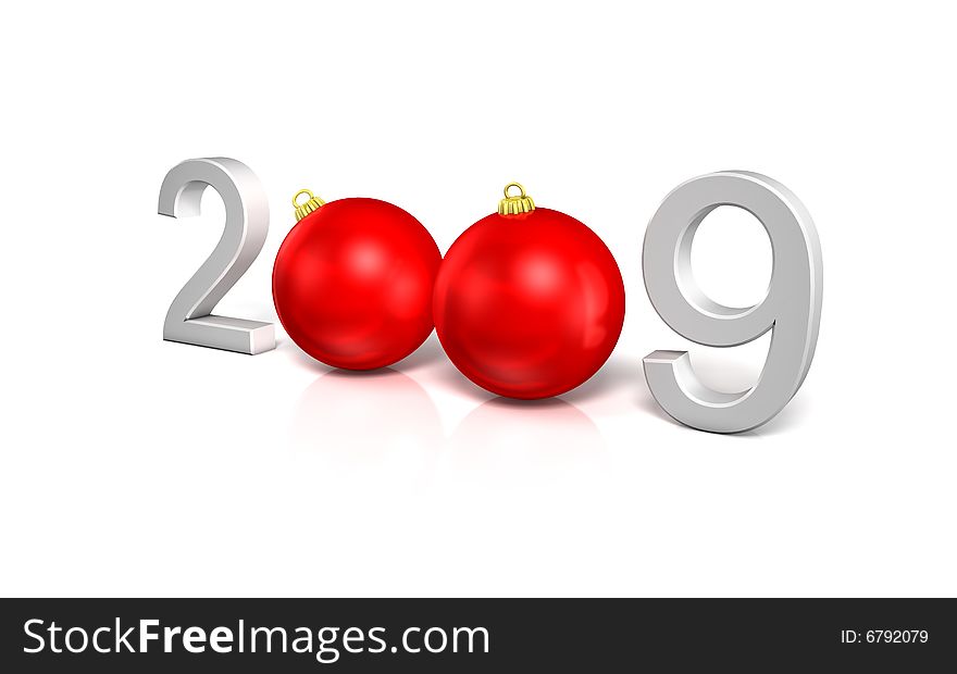 Happy new year on white background