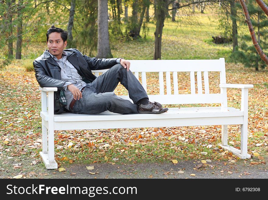 Man posing in the park. Man posing in the park