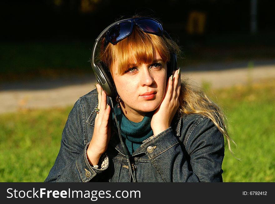 Girl with headphones