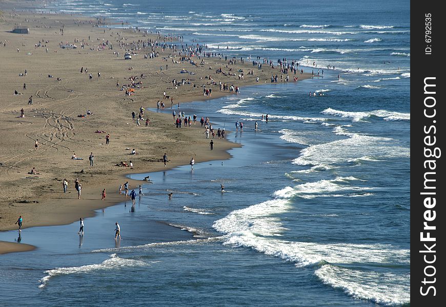 Waves on a california beach