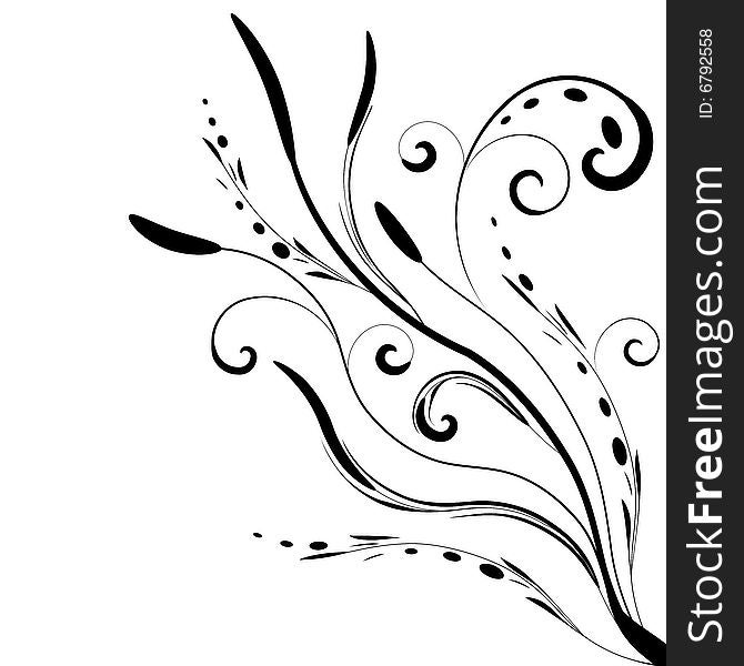 Black and white floral banner vector