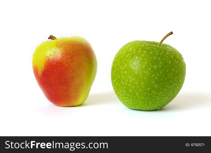 Two sweet apples isolated on white background
