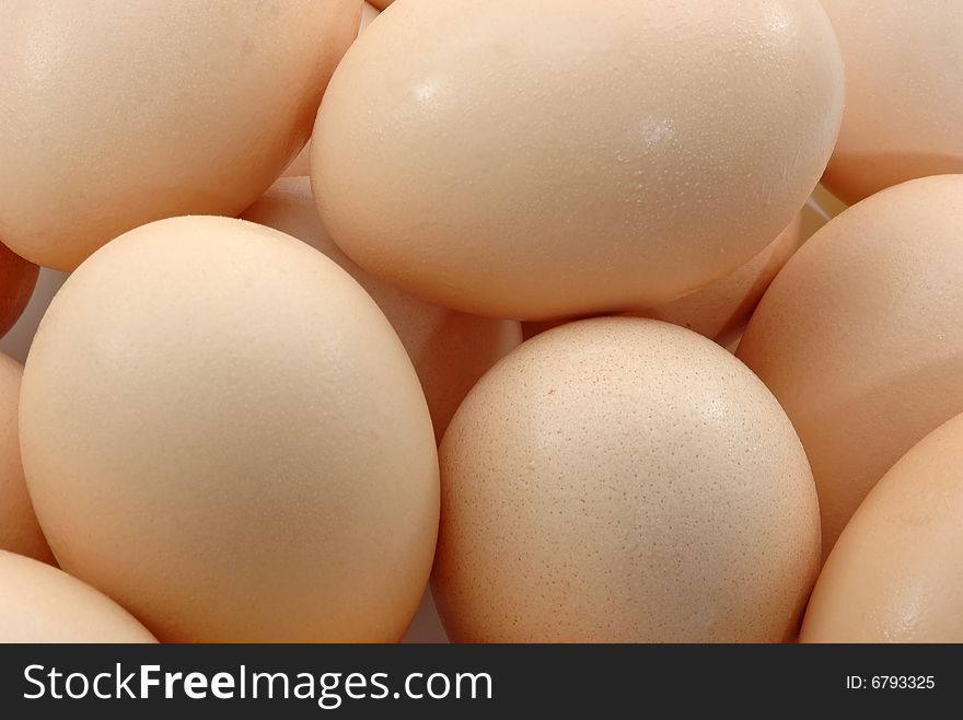 Stack of delicious fresh chicken eggs. Stack of delicious fresh chicken eggs