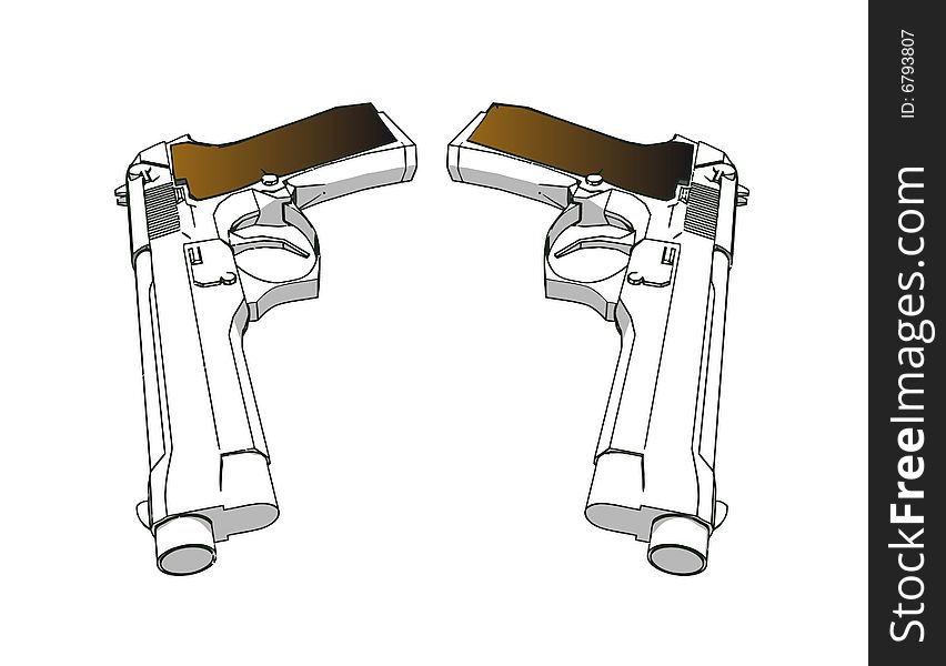 Guns - illustration on white background (with vector EPS format)