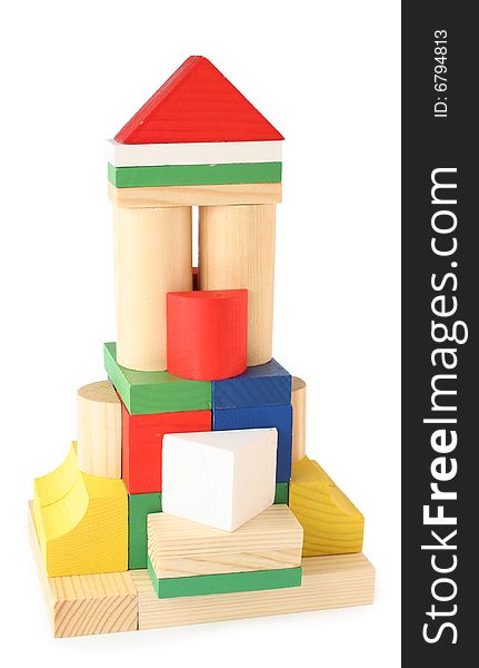Building from toy wooden cubes