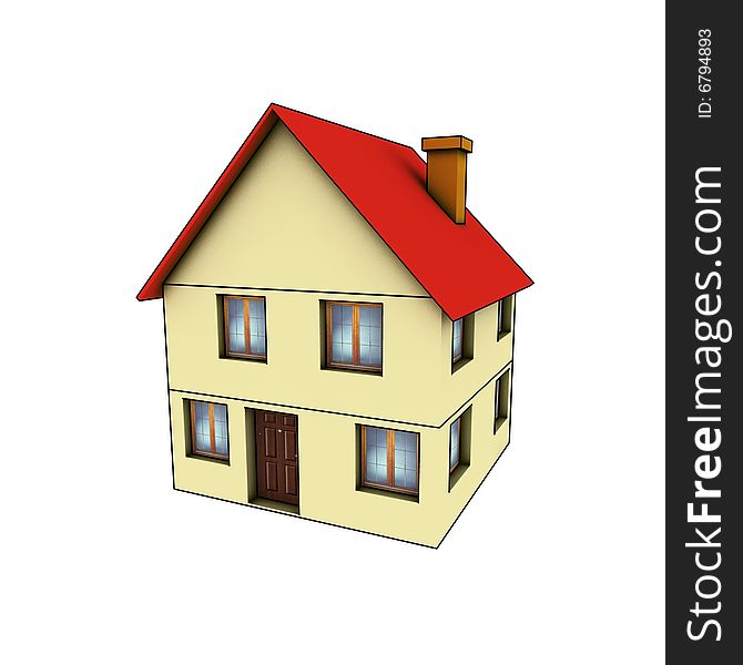 House - 3d render isolated illustration on white. House - 3d render isolated illustration on white