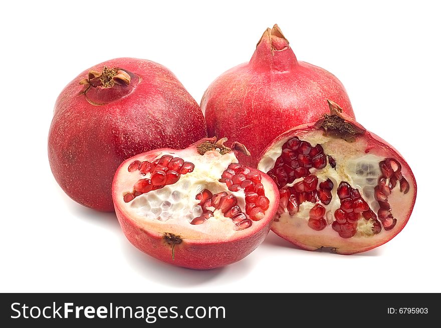 Pomegranate isolated on white